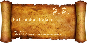 Hollender Petra névjegykártya